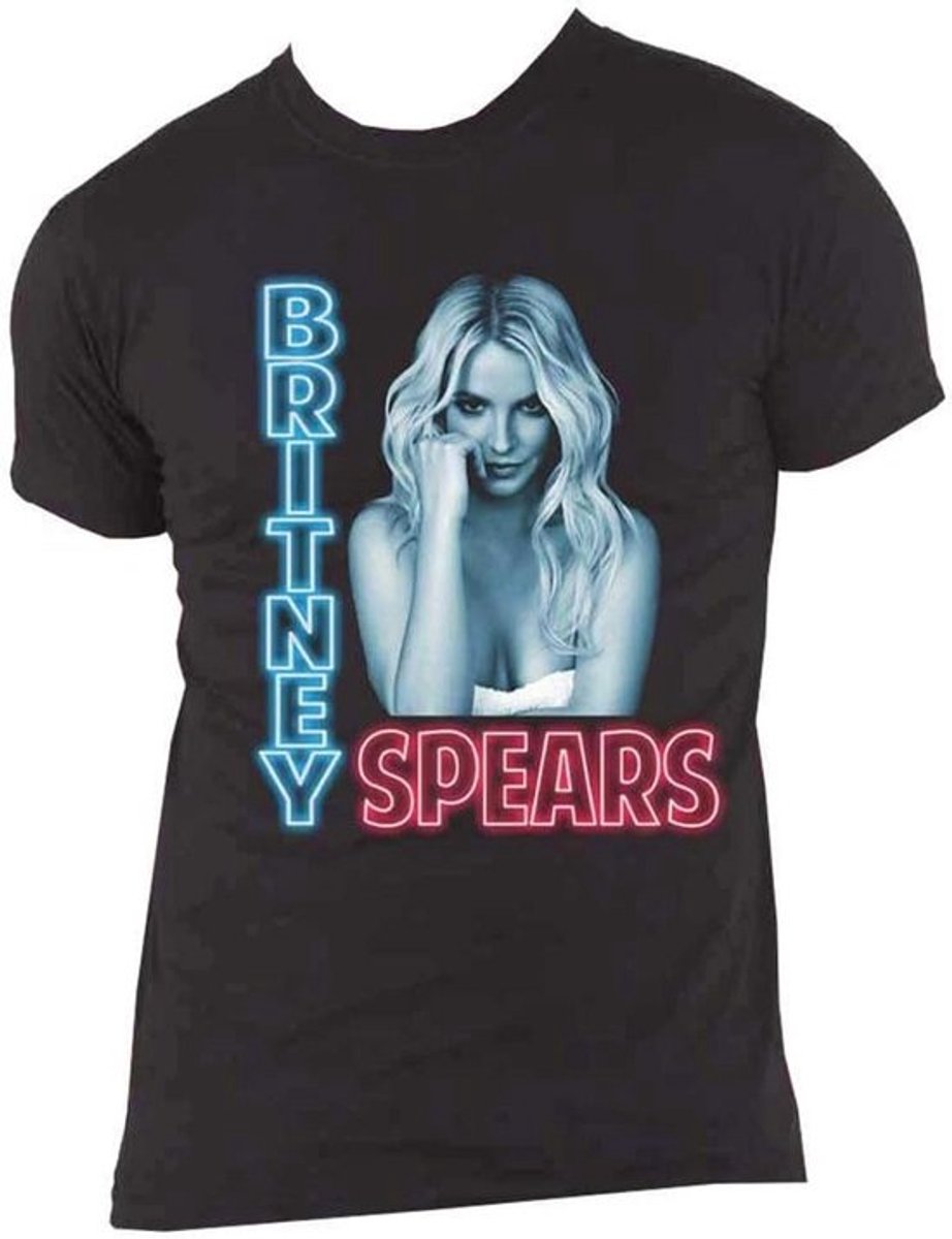 Unisex T-Shirt Zwart met Neon Licht Print - Officiële Fan Merch