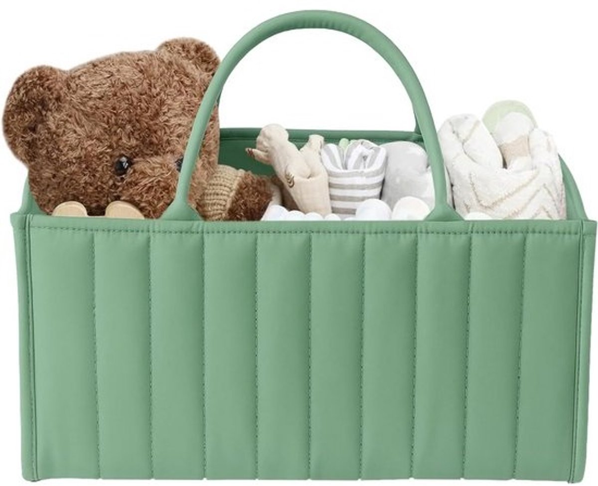 Draagbare Luiertafel Organizer en Opvouwbare Luiermand - Matchagroen