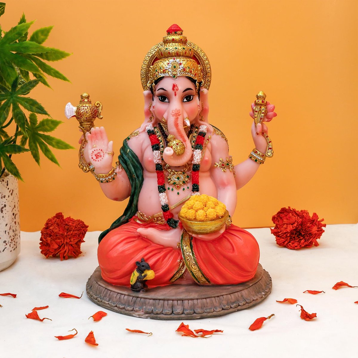 Geschenken voor Indiaas Ganesha-standbeeld - 8 "H Murti Hindoe God Ganesh standbeeld Diwali cadeau voor Indiase man - ShopVlot