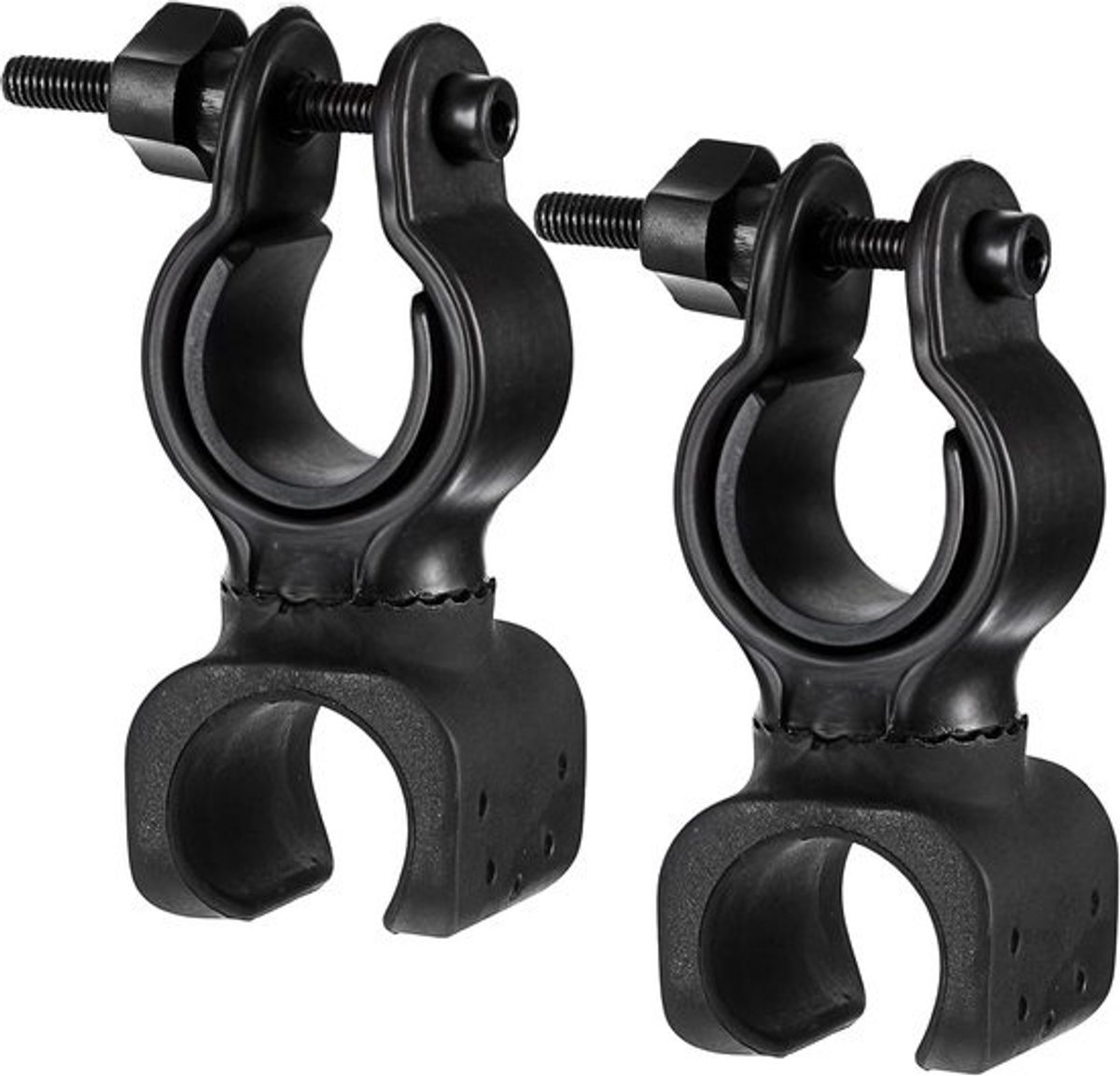 Wandelstokhouders 2 stuks - Hulphouder Mobiliteit - Rolstoel Accessoire - 360 graden draaibaar - 2.2-2.9 cm diameter - Zwart