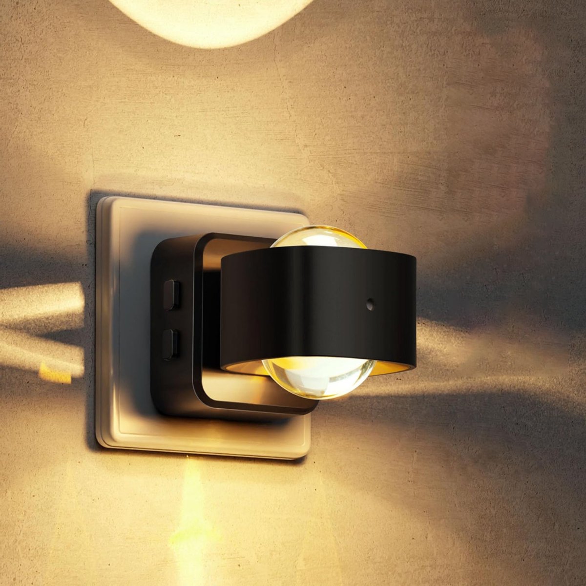 Stekkerlamp Dimbaar voor Binnen - Stopcontactlamp - Stekkerspots - Zwart