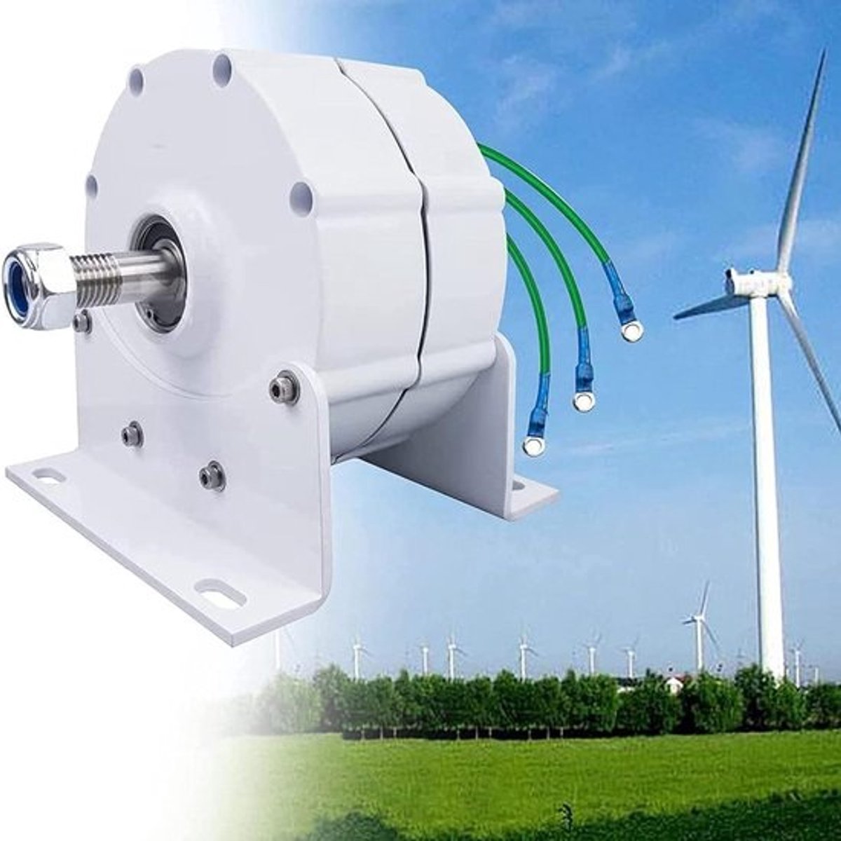 Permanente Magneet Generator - Dynamo AC - Windturbine Energie - Driefasig Gearless - 48V 500W - Metaal