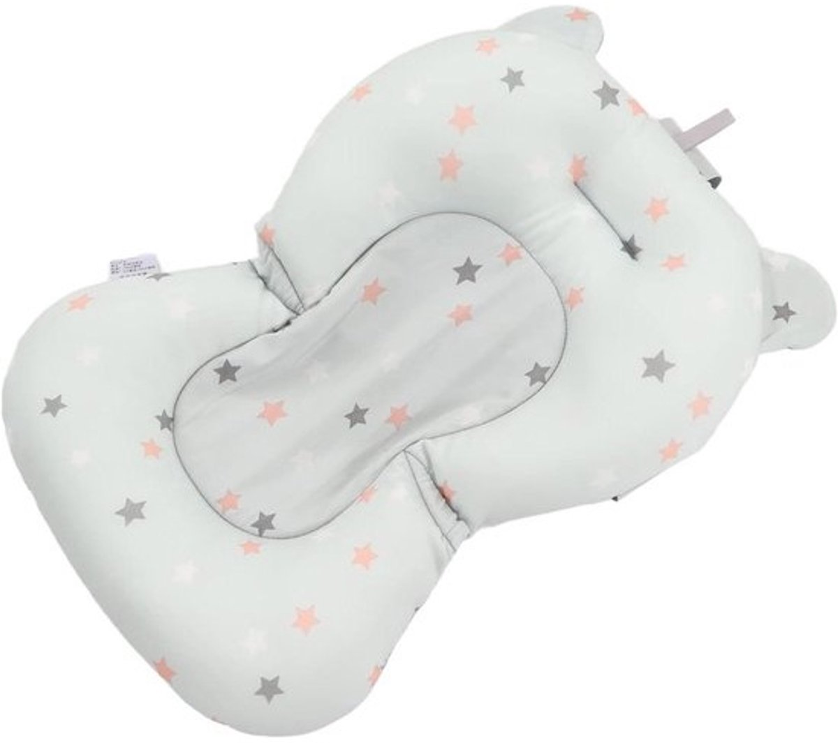 Babybadzitje - Opvouwbaar Kussen - Veilig Baden - Stabiele Ondersteuning - 42 x 28 x 8 cm - Lichtblauwe sterren