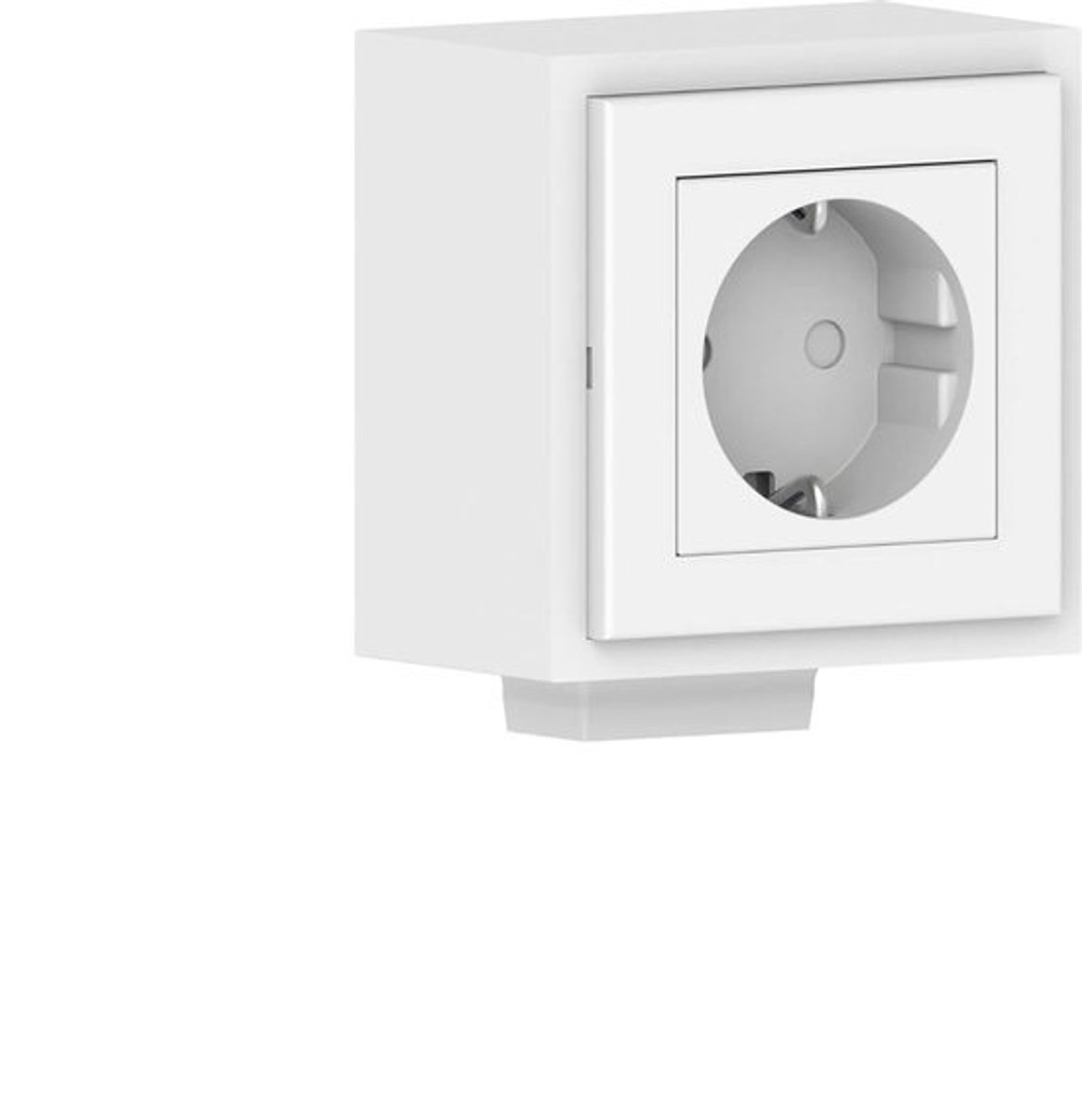 Stopcontact voor Kabelgoot - Wandcontactdoos - Snelle Installatie - Montage op Profiel - 30x15 mm - Wit