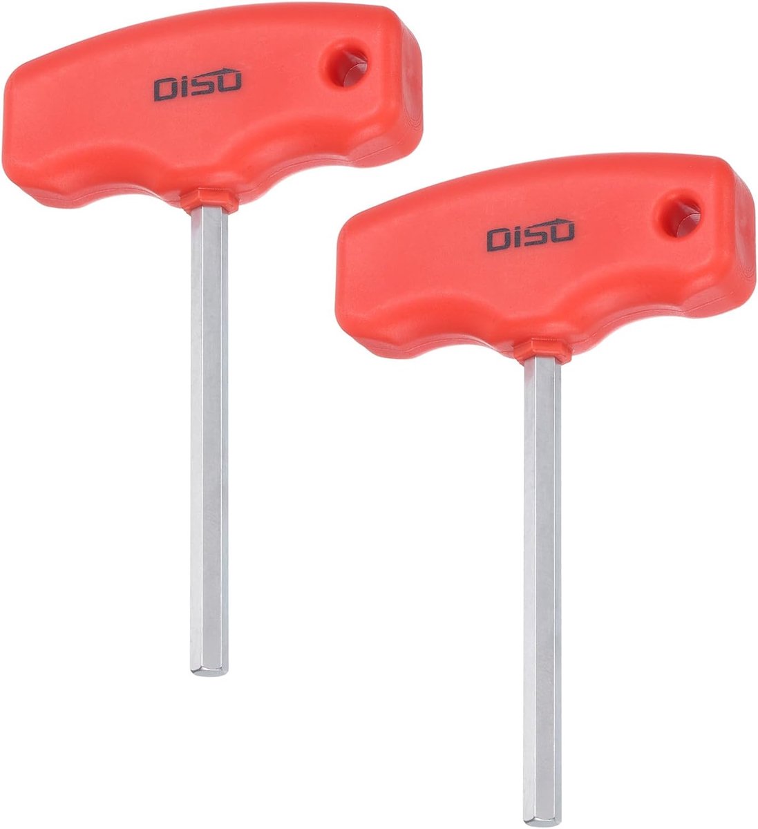 SnelShoppen - Pack van 2 T-Handle Sleutels, 5 mm T-Wrench, Allen Sleutel, Reparatietools voor Auto en Huishoudelijke Onderhoud, S2 Staal, Corrosiebest