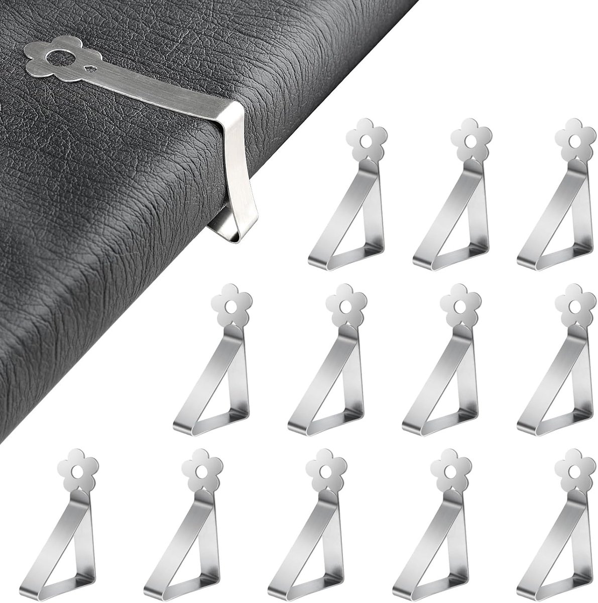 Set van 12 - Tafelkleedclips - Driehoekige tafelkleedclips - Antislip tafelkleedclips - Ge