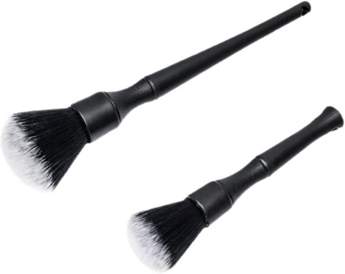 SnelShoppen - Detailing Brush Set Auto Ultra-Zacht 2 Stuks - Voorzichtig Schoonmaken Binnen en Buiten - Perfect voor Dashboard, Lederen Stoelen en Las
