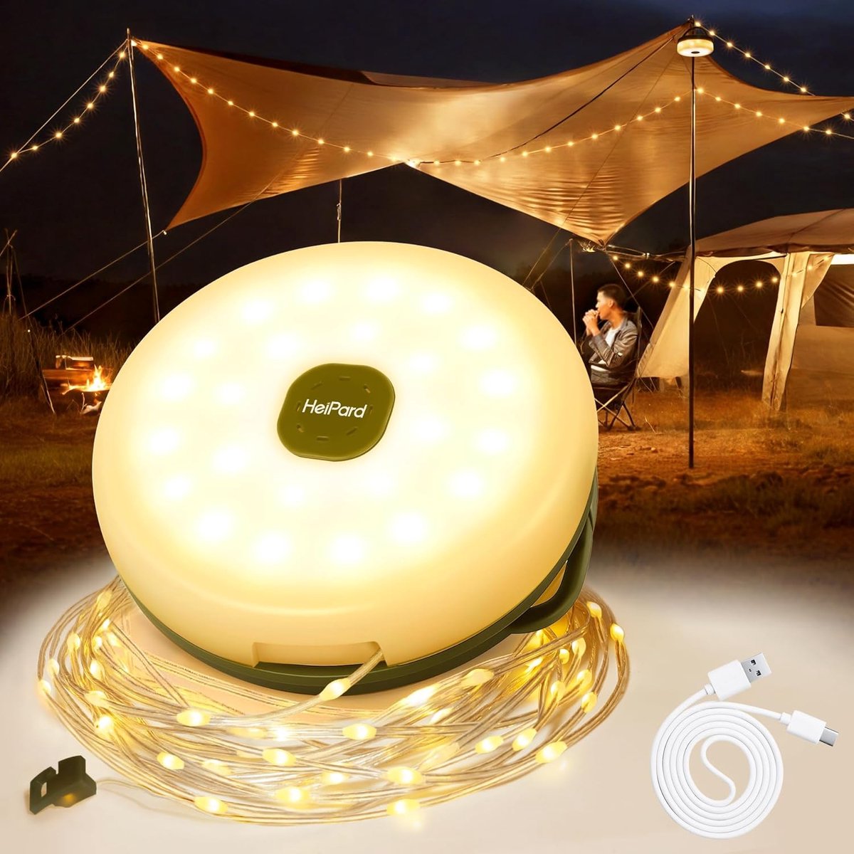 SnelShoppen - Camping Fairy Lights 10 m 100 LED Waterdicht USB Lichtketting met 8 Verlichtingsmodi voor Buiten, Tuin, Balkon en Camping