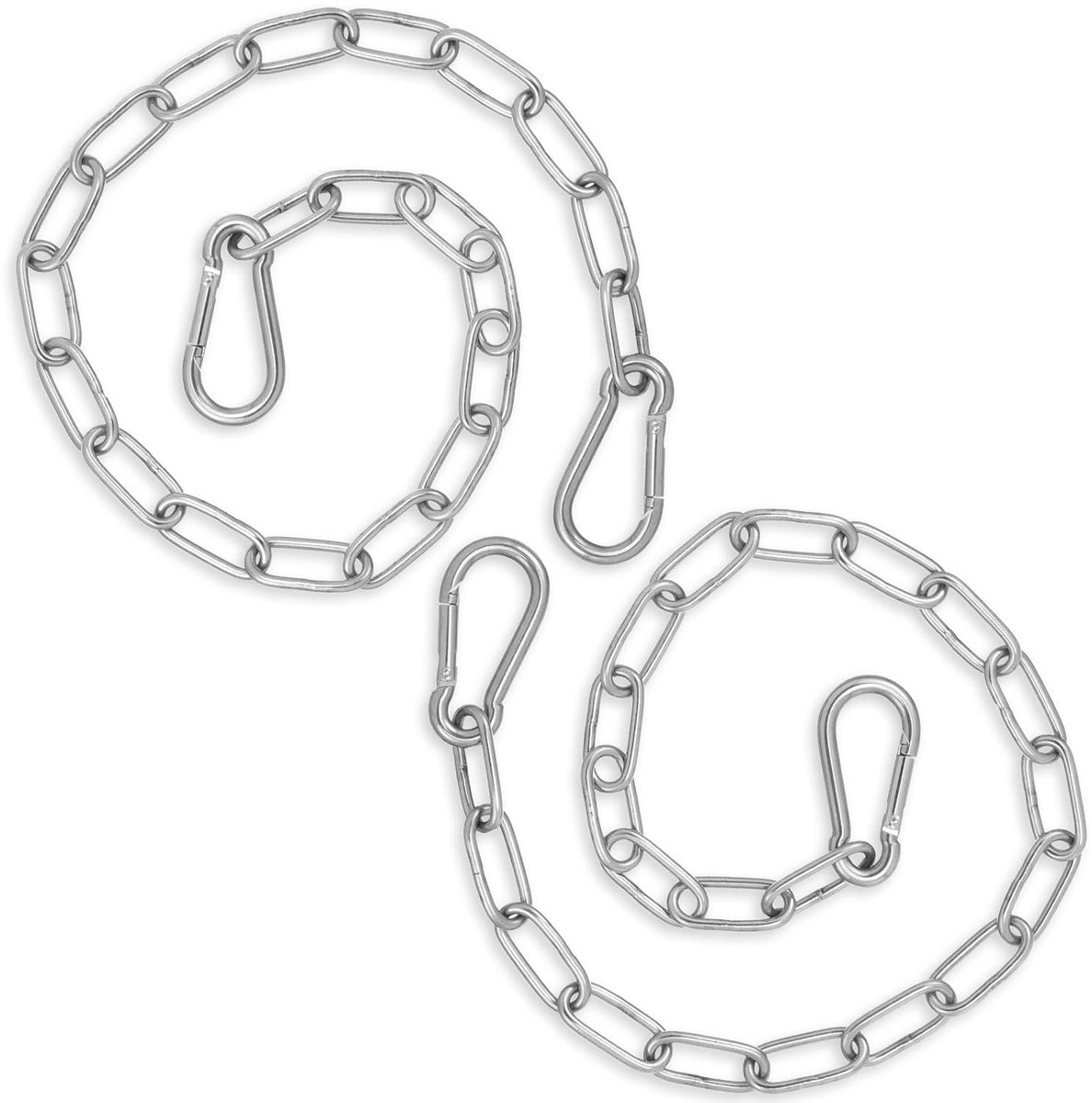 SnelShoppen - 2x RVS Carabiner Kettingen 0.5m - Roestvrij Stalen Ketten met 3mm Linken voor Hekken, Tuinpoorten, Dierenkooien en Tuingebruik