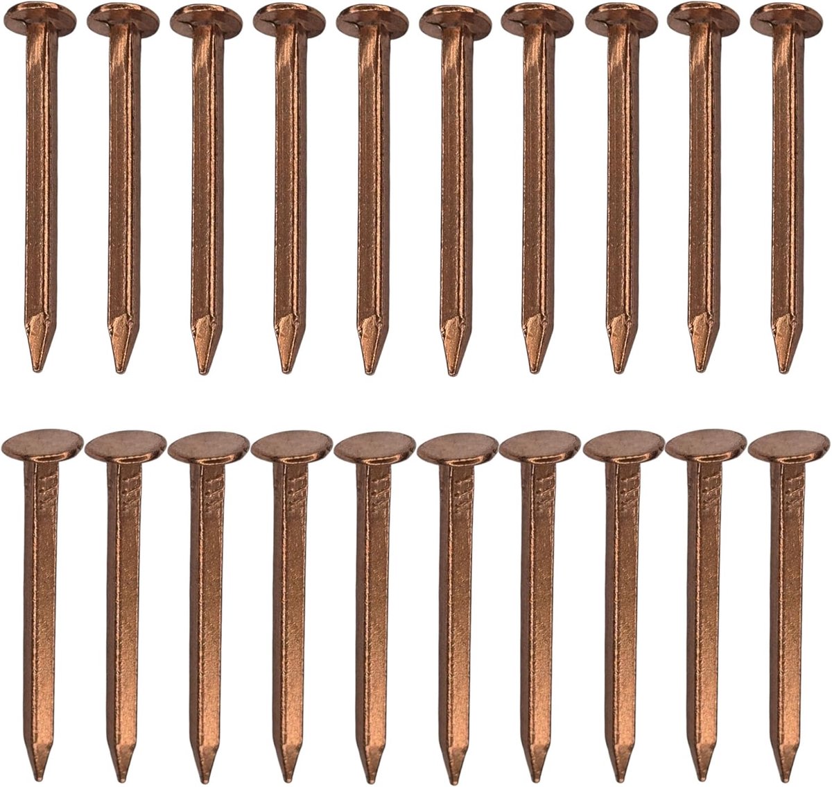 SnelShoppen - 20 Koperen Spijkers voor Hout Nautical DIY Meubel Decoratie Bevestiging 2 x 20 mm - Perfect voor Creatieve Projecten