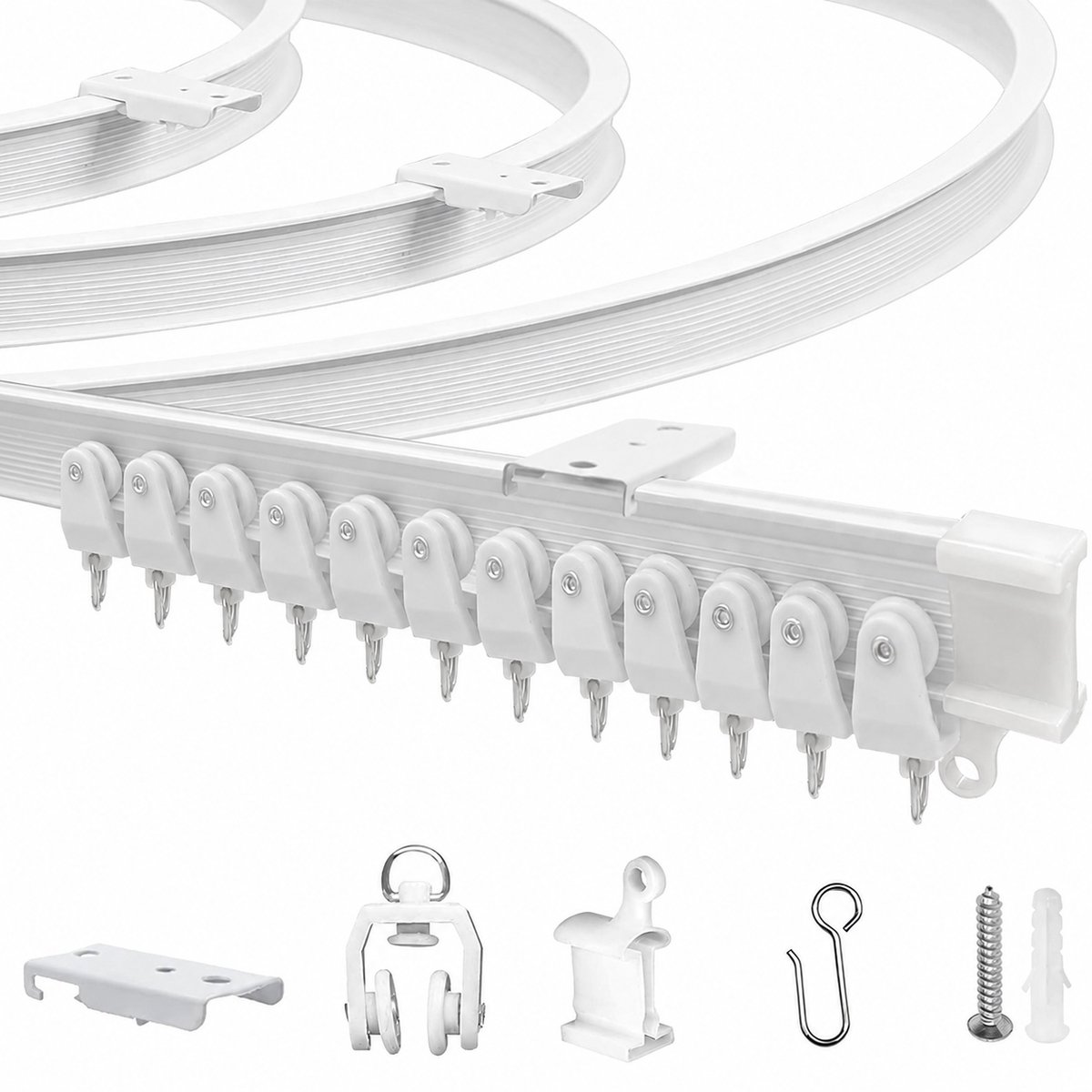 Gordijnrail Set- Flexibele Gordijnrail - Flexibele Plafond Gordijnrai - Premium Gordijnrail - Plafond montage - Buigbaar - 3 meter - plastic - Eenvoudige montage - Geschikt voor gordijnen, roomdivider, douchegordijn