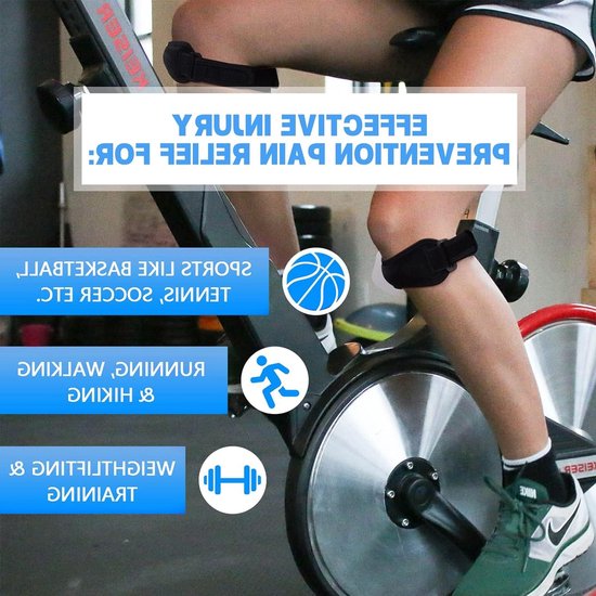 Set van 2 verstelbare kniebeschermers voor patella, meniscussteun en bandjes, ideaal voor sport, hardlopen en dagelijks gebruik — afbeelding 3