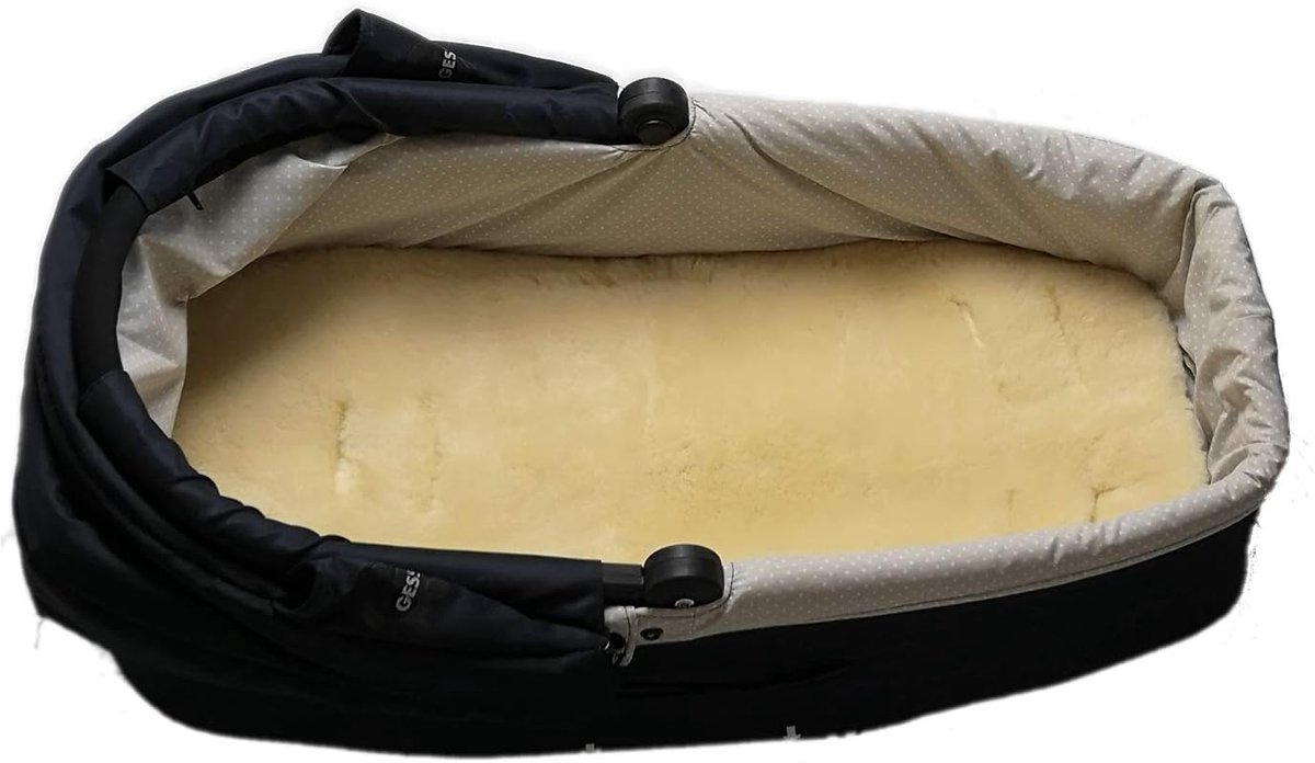 SnelShoppen - Lammfelle KIWA Luxury Inlay voor Buggy, Kinderwagen, Autostoel, Babybed - 100% Merino Lamsvacht, Medisch GeTanned, Temperatuur Regulatie