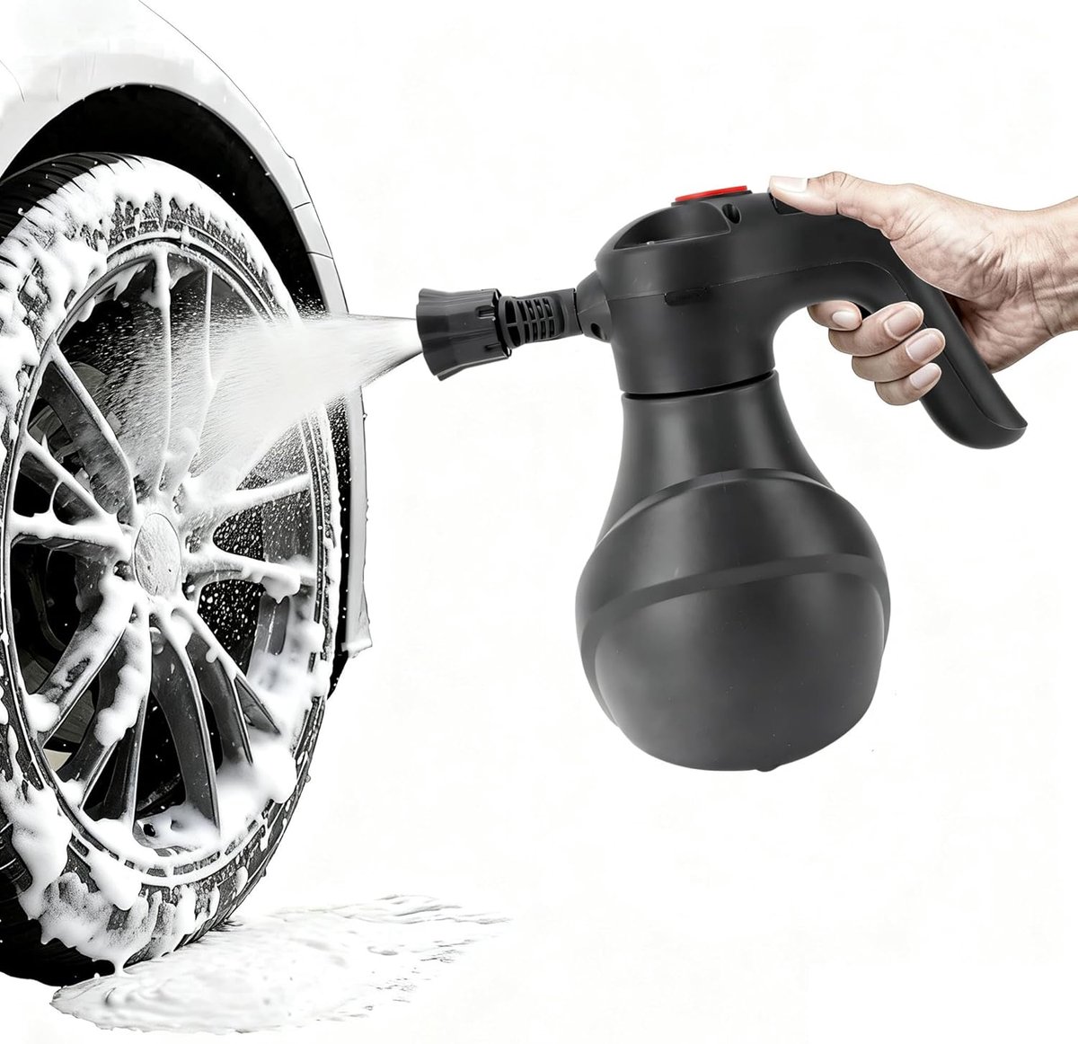 SnelShoppen - Elektrische Auto Was Sprayfles, Foam Sprayer 2L, Draadloze Oplaadbare Schuimsproeier met 70° Spreiding voor Auto's en Tuinplanten