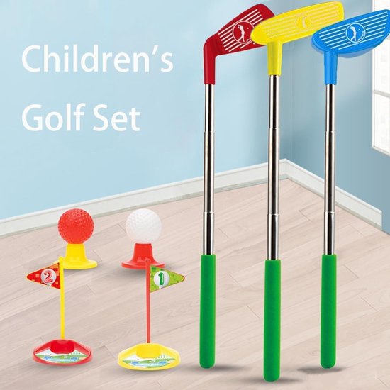 SnelShoppen - Mini Golf Set voor Kinderen - Buiten Spel voor Jongens en Meisjes 3-5 Jaar - Inclusief 3 Kleurrijke Golfclubs, Golfballen en Vlaggen voo van Snelshoppen — afbeelding 3