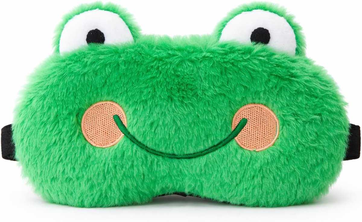 Thijox - 3D Kikker Dierenslaapmasker van Zacht Pluche - Grappige Cartoon Slaapmasker voor Kinderen en Volwassenen - Ideaal voor Feesten, Camping en Th