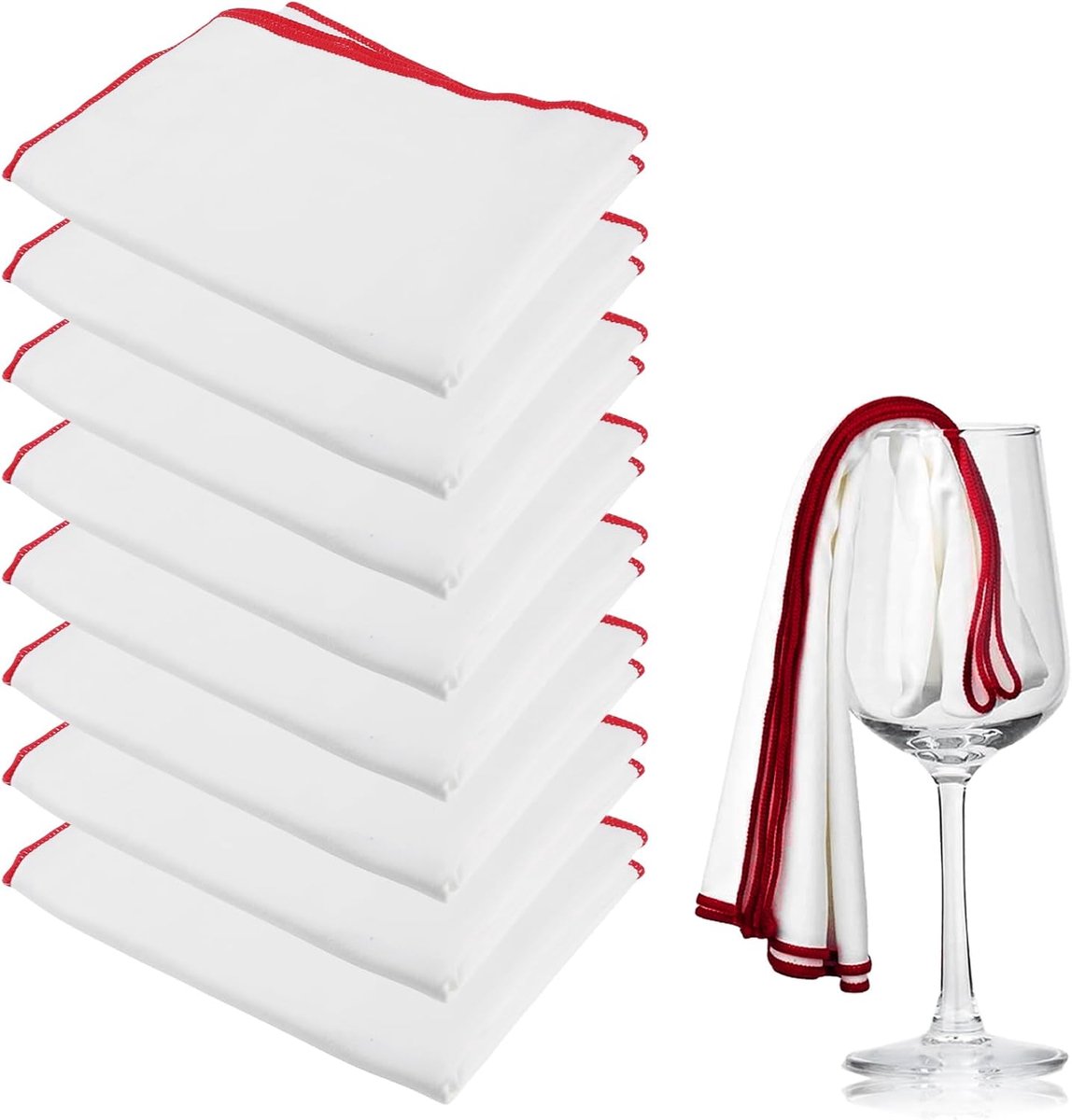 SnelShoppen - Pack van 8 Microvezel Polijstdoeken voor Glas, 40 x 60 cm, Herbruikbare Glazen Doeken, Streeploos, Hoogwaardige Microvezel, Ideaal voor