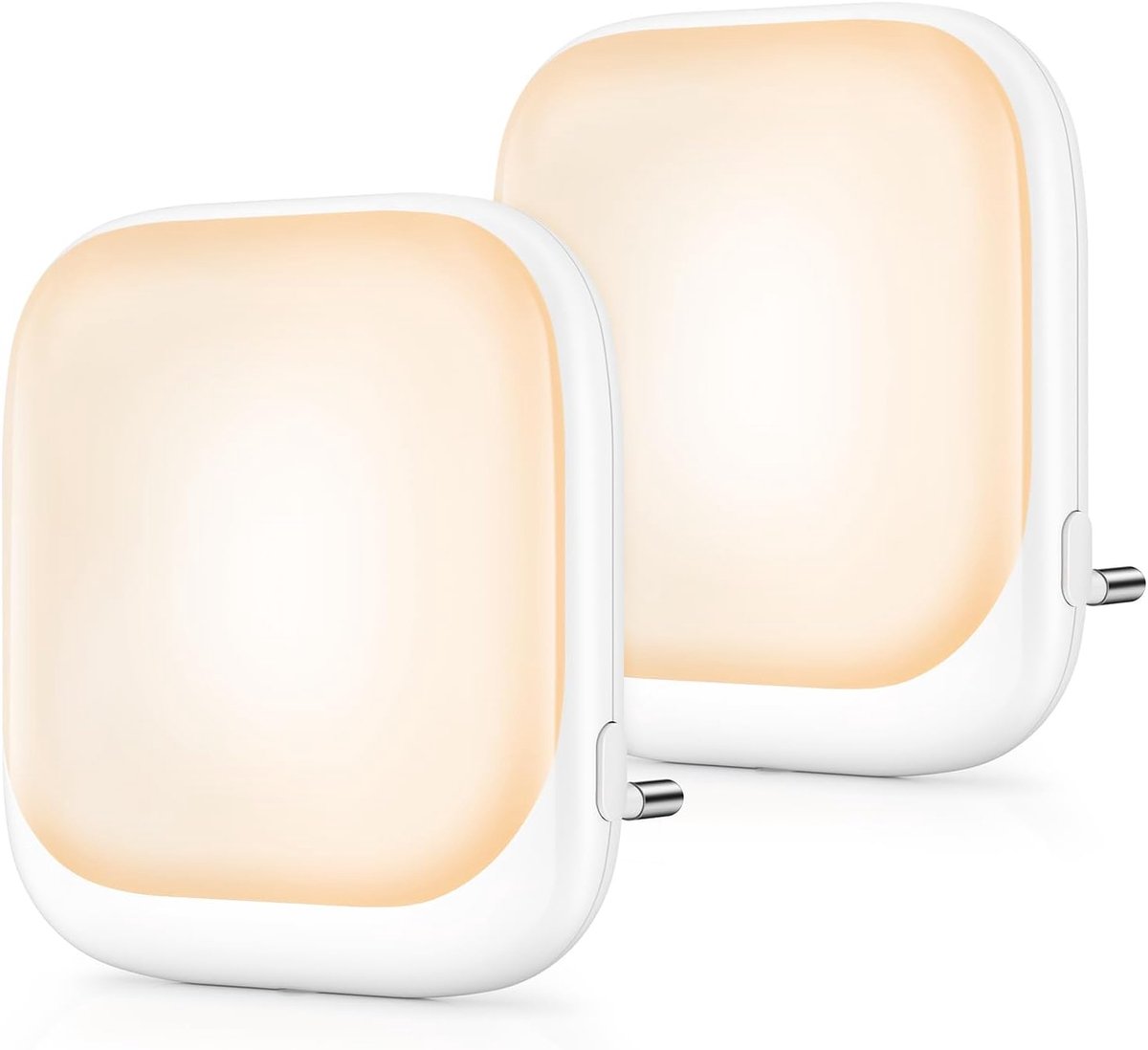SnelShoppen - Kinderen Nachtlampje Set van 2, Nachtverlichting, Wandstopcontact, LED, Veilig voor Kinderen, Slaapkamer, Speelkamer, Zacht Licht