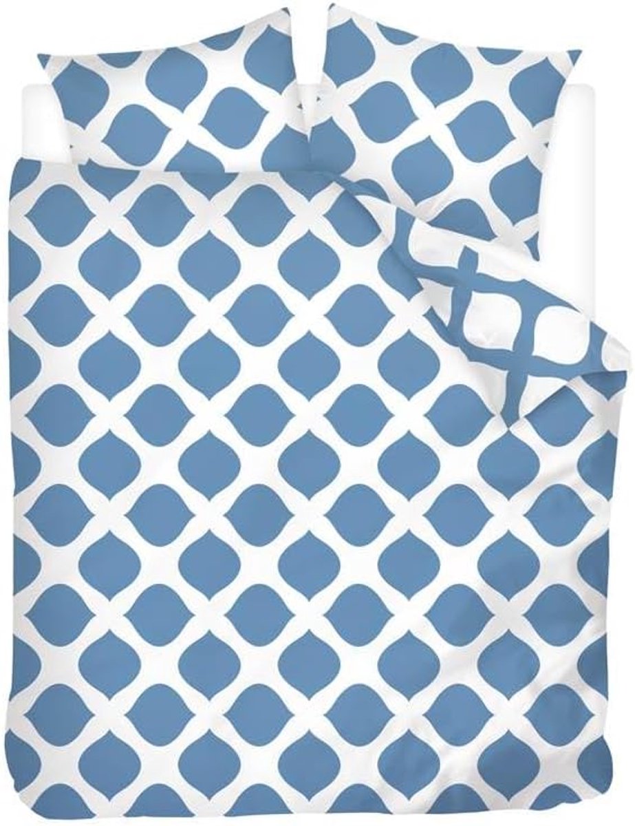 SnelShoppen - Dekbedovertrek Lits-jumeaux 270x200/220cm - 100% Katoen - Inclusief 2 Kussenslopen 65x65cm - Blauw - Voor Slaapkamer en Logeerkamer