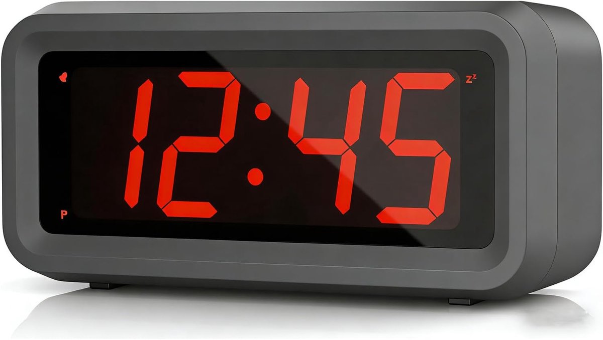 SnelShoppen - Draadloze digitale LED wekker met grote 1,2" LED tijdsweergave, batterij-aangedreven, compact en veelzijdig voor thuis, camping en onder