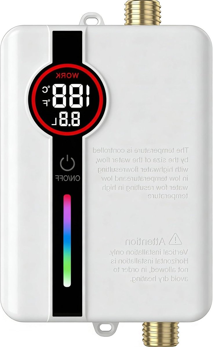 Tankloze Elektrische Doorstromer Waterverwarmer voor Keuken, 220 V 3500 W, Compacte Mini Waterkoker met LED Temperatuurweergave, Directe Warmwatervoorziening voor Thuisgebruik