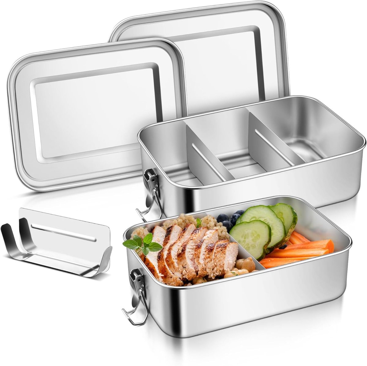 SnelShoppen - Brooddoos Set van 2 met Compartimenten, 1400 ml, Ideaal voor Keuken, Versheid Bewaren, Stijlvol en Functioneel, Perfect voor Brood, Geba