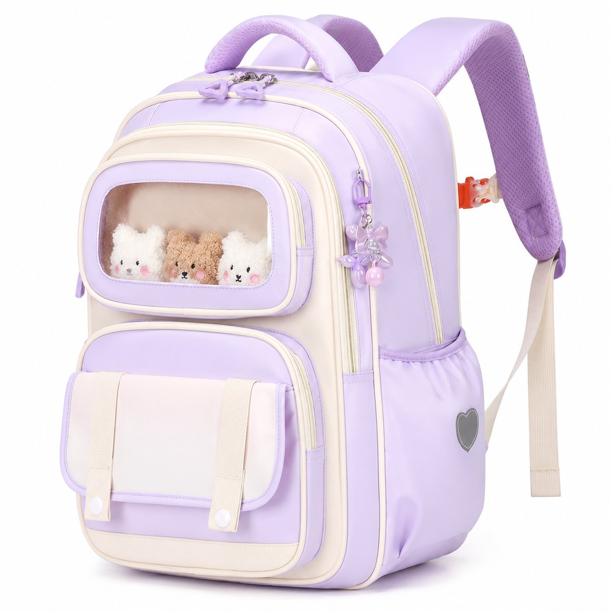 VHV - Schooltas - Rugzak meisje - Schooltas meisje - Kinderrugzak - Kleuterrugzak - Ergonomisch - Lichtgewicht - Voor basisschool en kinderopvang - 20 Liter - 42*30*15cm - Paars