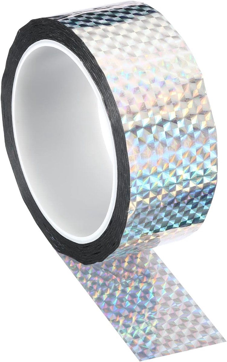 SnelShoppen - Prisma Tape 40mm x 50m Holografisch Reflecterend Zelfklevend voor DIY Kunst Creatie Versiering, Zilver voor Feest, Decoratie, Creatief G
