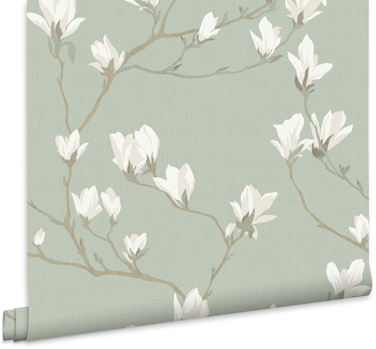Laura Ashley Vliesbehang - Magnolia Grove Pale Eau de Nil