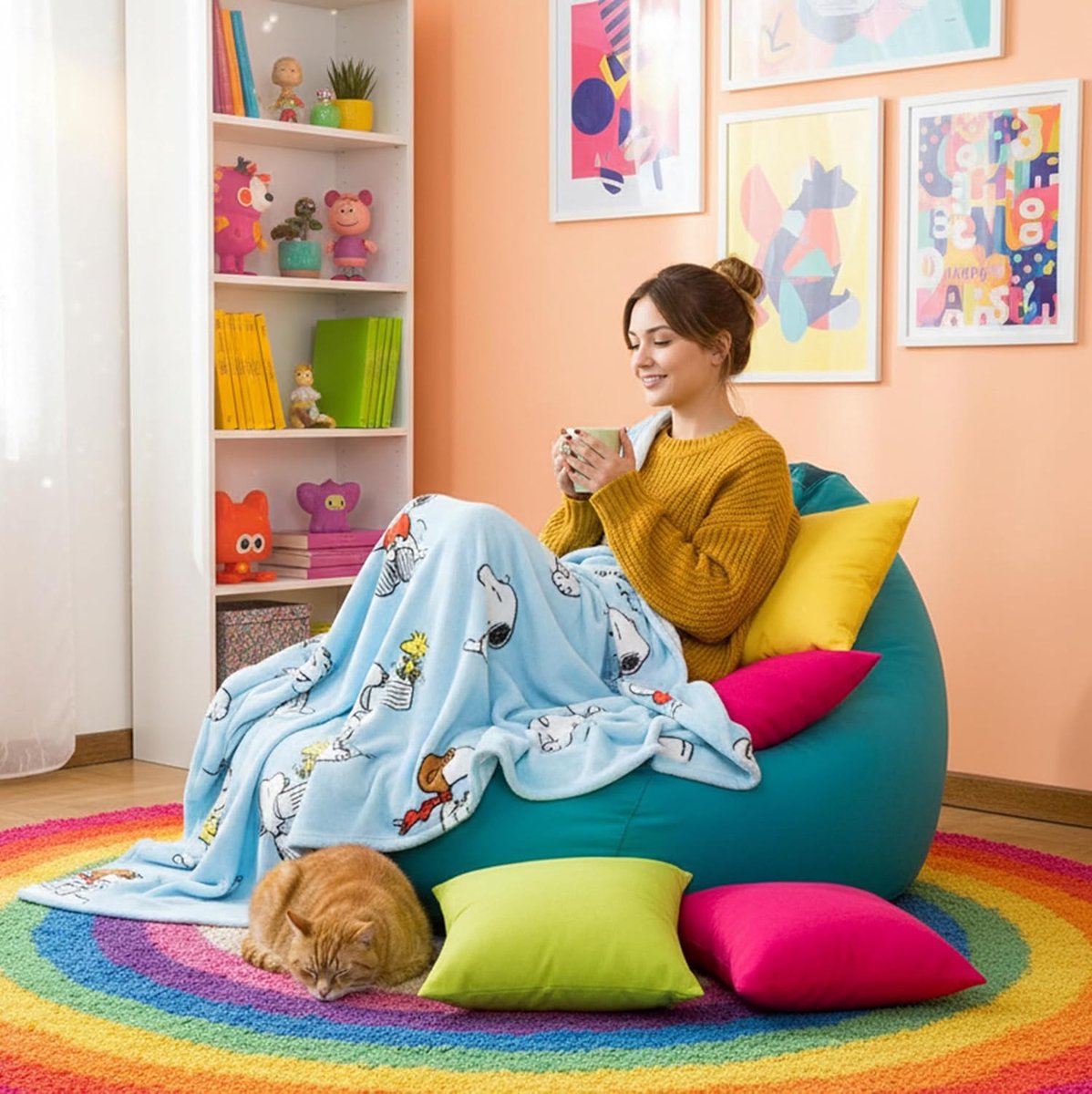 SnelShoppen - Super Zachte Fleece Deken 130x170 cm Lichtblauw - Hypoallergeen Microfiber, Ideaal voor Kinderen, Feest, Camping en Thuisgebruik