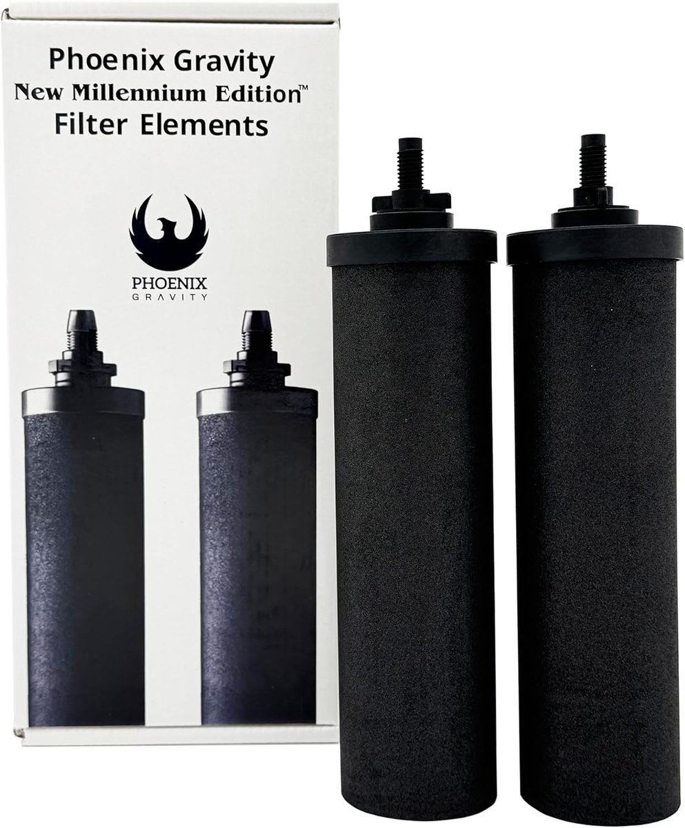 SnelShoppen - Phoenix Gravity Waterfilter Elementen Set van 2 - Nieuwe Millennium Editie NMCL Goedgekeurd - Verwijdert 200+ Waterverontreinigingen voo
