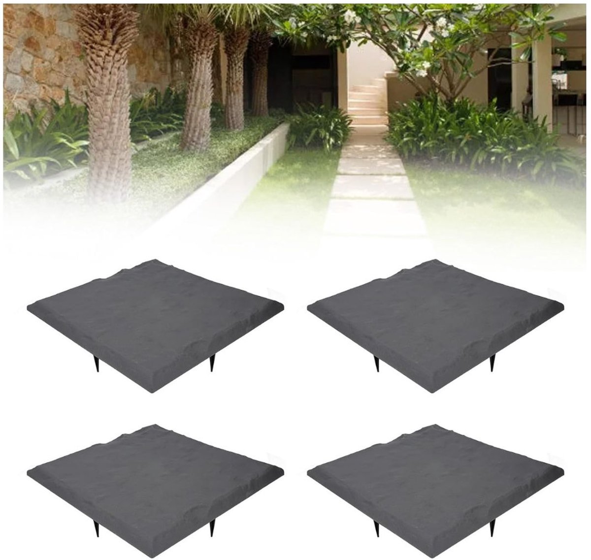 ApexArte® Stapsteen Rubber - Loopsteen Tuin - Pad Aanleggen - Gerecycled Materiaal - Donkergrijs