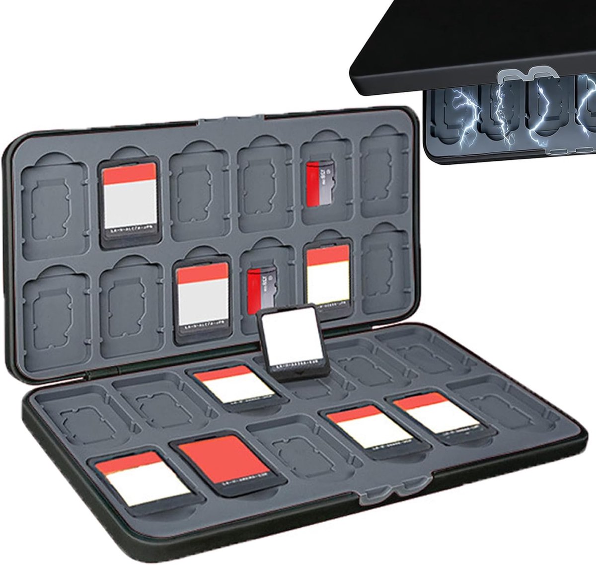 SnelShoppen - 24-in-1 speelkaarten opbergcase voor Nintendo Switch, OLED & Lite, Game Card Organizer Box, reis-beschermhoes, draagbare speelkaartentas