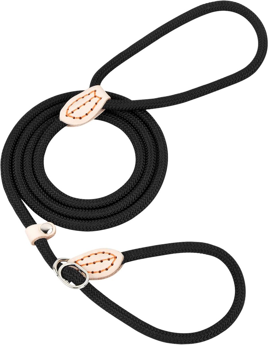 SnelShoppen - 1.5m Hondenlijn Zwart, Sterke Verstelbare Hondentraining Leash, Antislip Hondenriem voor Kleine, Middelgrote en Grote Honden