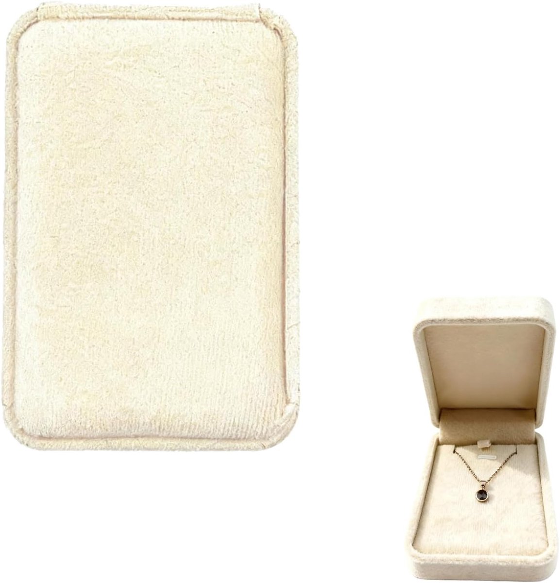 SnelShoppen - Grote Witte Velours Sieradenbox - Elegante Geschenkdoos voor Valentijnsdag, Bruiloften, Jubilea en Verjaardagen - Stijlvolle Sieradenopb