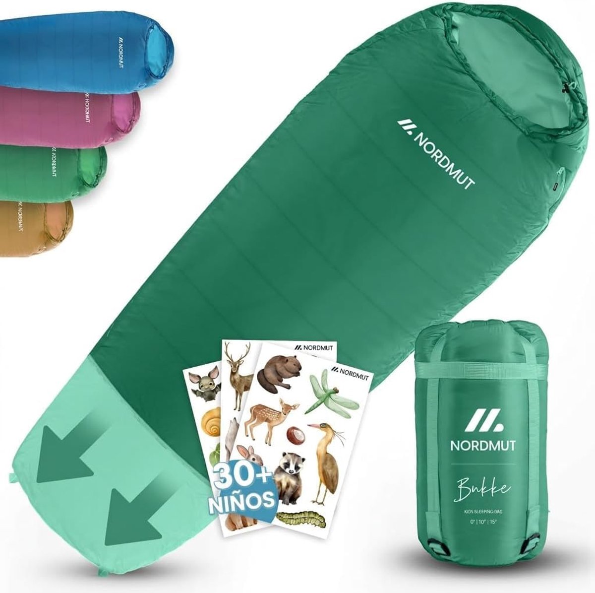 SnelShoppen - Kinderslaapzak voor Buiten, Groeit Mee van 130 tot 170 cm, 3-seizoenen, Comfortabel en Veilig, 400T Polyester, Perfect voor Camping en A