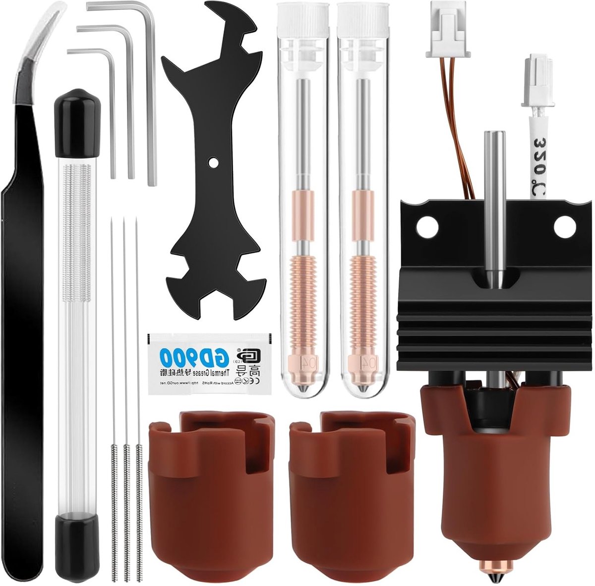 Verwarmingsblok Set - Nozzle Onderdelen - 3D Printen - Hoge Temperatuur - 31 Delig