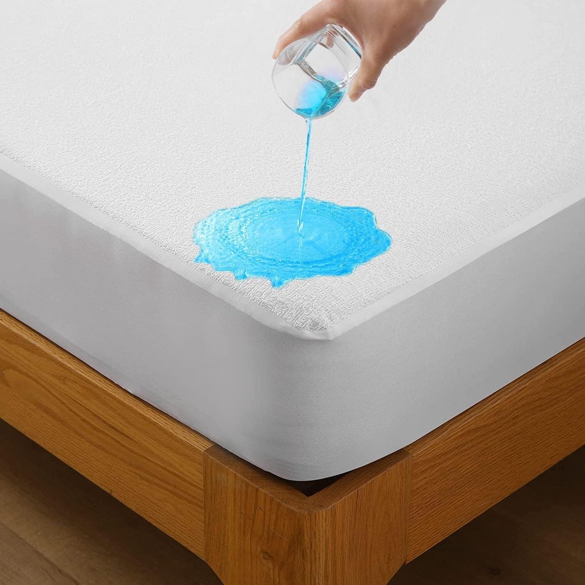 SnelShoppen - Waterdichte Matrasbeschermer 140x200cm, Fitted Sheet van Katoen, Ademend, Antibacterieel, Hypoallergeen voor Comfort en Bescherming