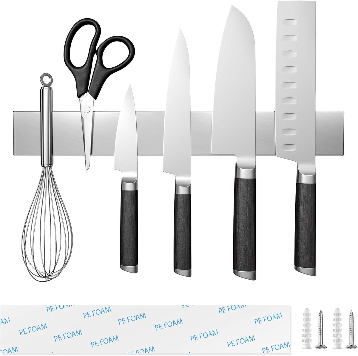 SnelShoppen - Magnetic Knife Bar 30cm - RVS Magnetische Mes Houder - Keuken Mes Organizer - Roestvrij Stalen Keukenaccessoires - Ideaal voor Thuisgebr