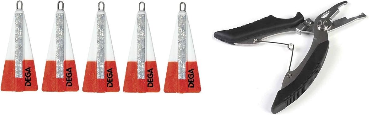 SnelShoppen - Set van 5 Haringloodjes 30-80g met Oogje & Reflecterende Folie + Gratis Visschaar voor Succesvol Vissen, Ideaal voor Hengelsport Enthous