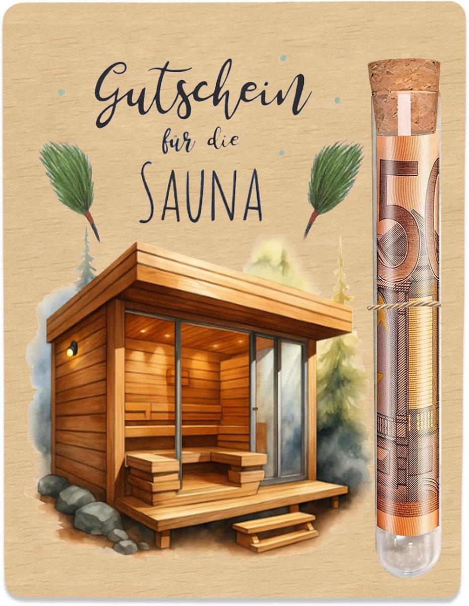 SnelShoppen - Sauna Accessoires en Wellness Cadeaubon Verpakking - Luxe Gift Set voor Ontspanning, Perfect voor Sauna, Spa, en Wellness Belevingen - I