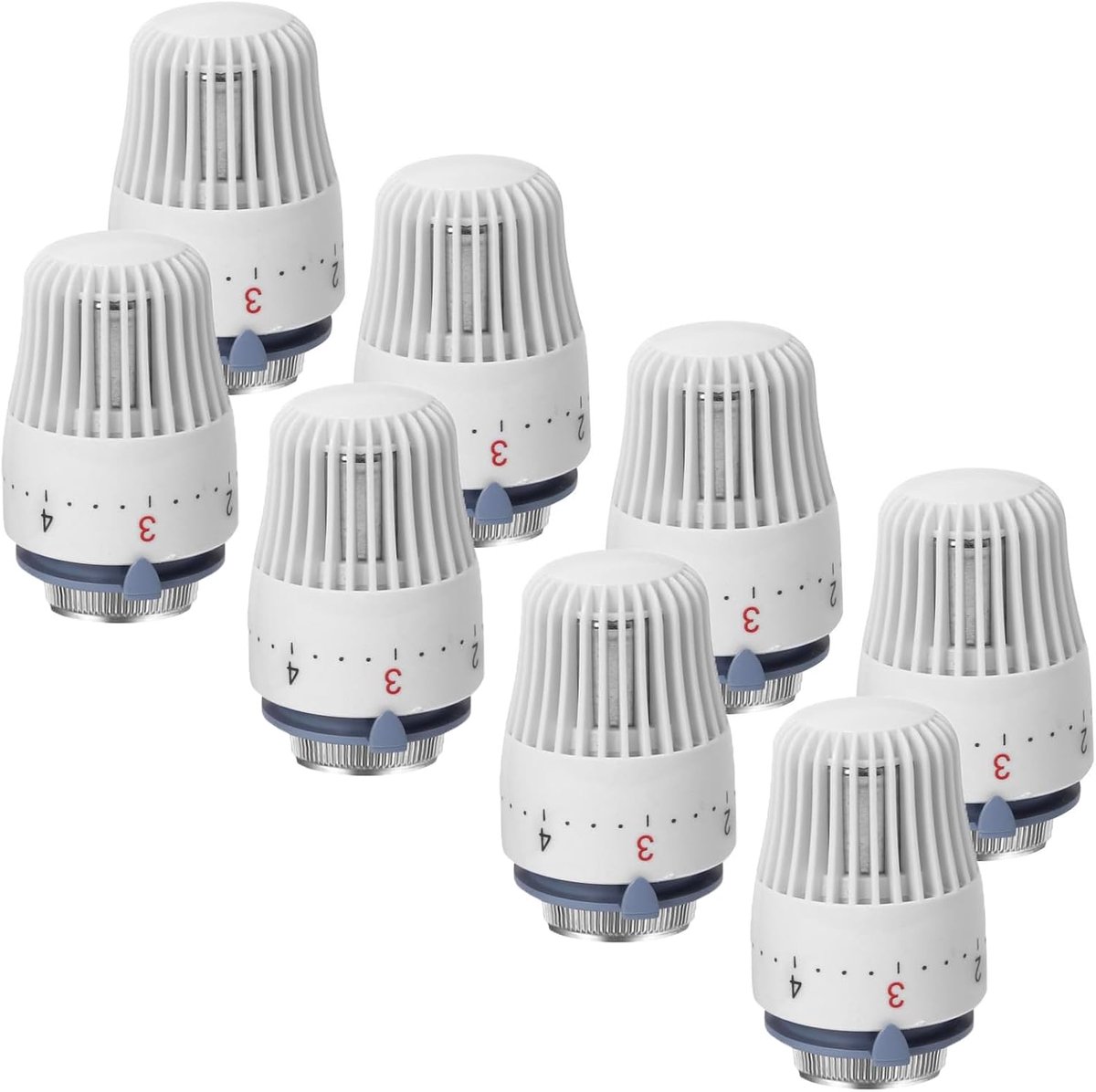 SnelShoppen - Radiator Thermostaatkop M30 x 1.5 mm - Set van 8 Thermostaatkoppen voor Radiatoren - Geschikt voor Handdoekradiatoren en Kolomradiatoren