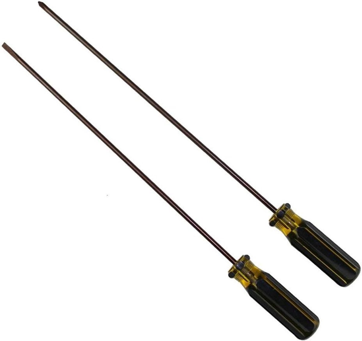 Extra Lange Kruiskop en Platte Schroevendraaier van 12 Inch, 2-Pack Magnetische Schroevendraaiers voor Naaimachines, Auto Reparatie en DIY Klussen