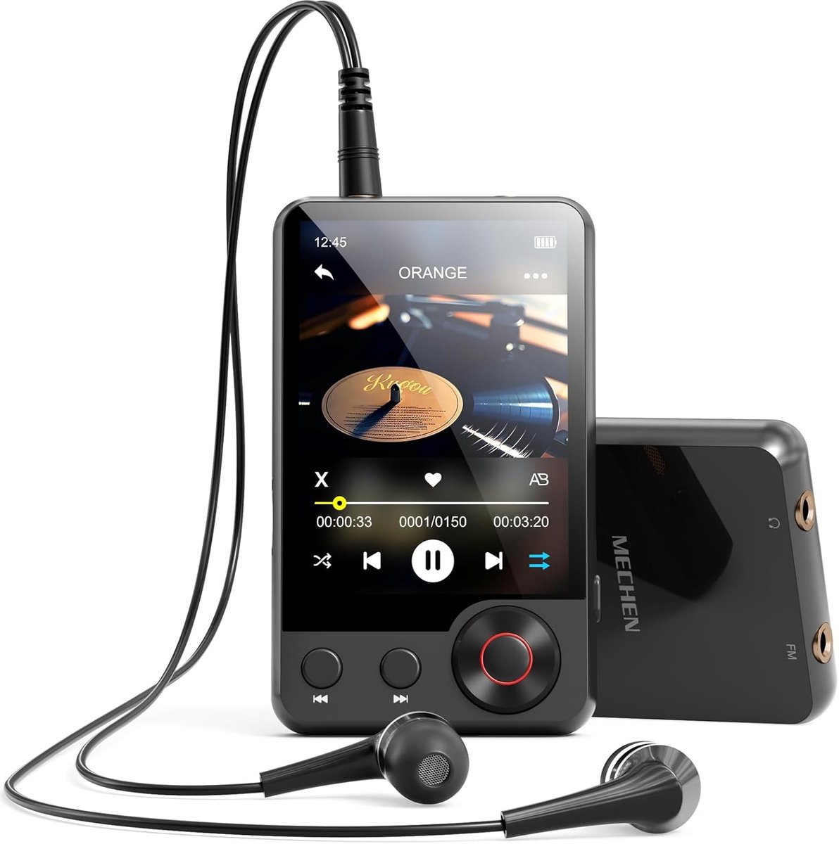 Thijox - 128 GB MP3-speler met Bluetooth 5.3, 2,4 inch touchscreen, FM-radio, spraakrecorder, dual audio, perfect voor onderweg, camping, sport en dag