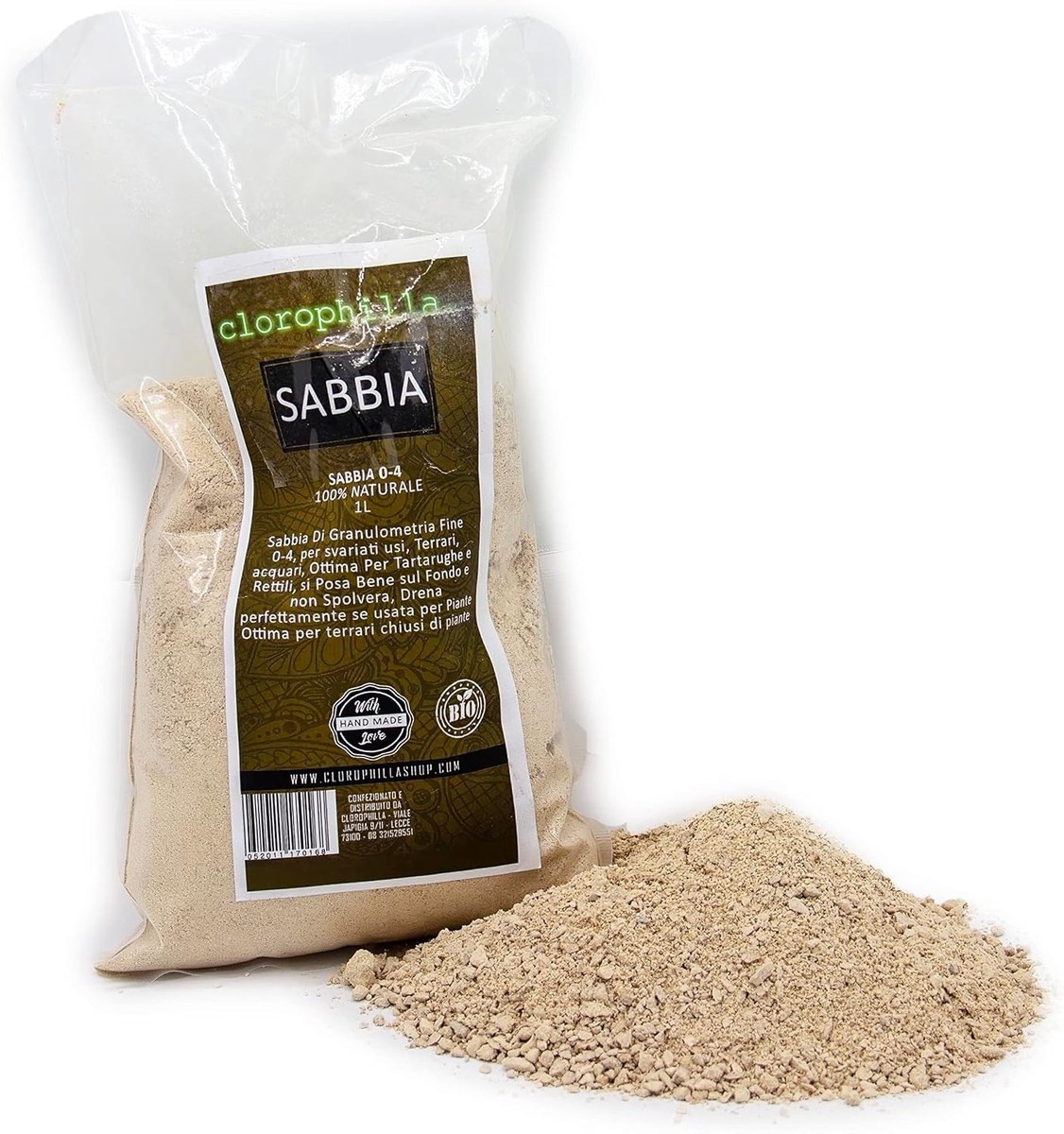 SnelShoppen - Natuurlijke Fijn Zand 0-4mm voor Terrariums, Aquariums, Schildpadden en Reptielen, 100% Natuurlijk, Stofvrij, Perfecte Drainage, 1 Liter