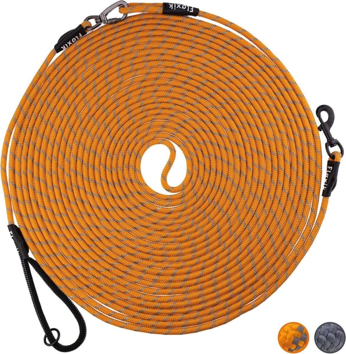 SnelShoppen - Reflectieve Hondenlijn voor Training, 5m/10m/15m/20m, Oranje, Duurzaam Klimgaren, Ideaal voor Puppy Training en Lange Wandeling
