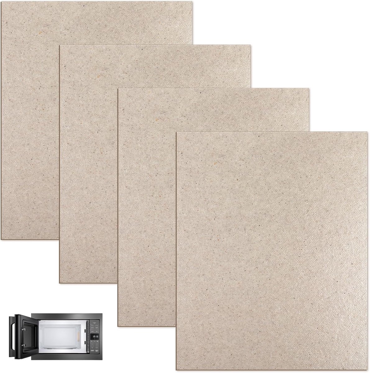 SnelShoppen - 4 Stuks Magnetron Glimmerplaat 15 x 12cm Universele Waveguide Cover Vervangingsplaat voor Magnetron met Hoge Warmte Isolatie
