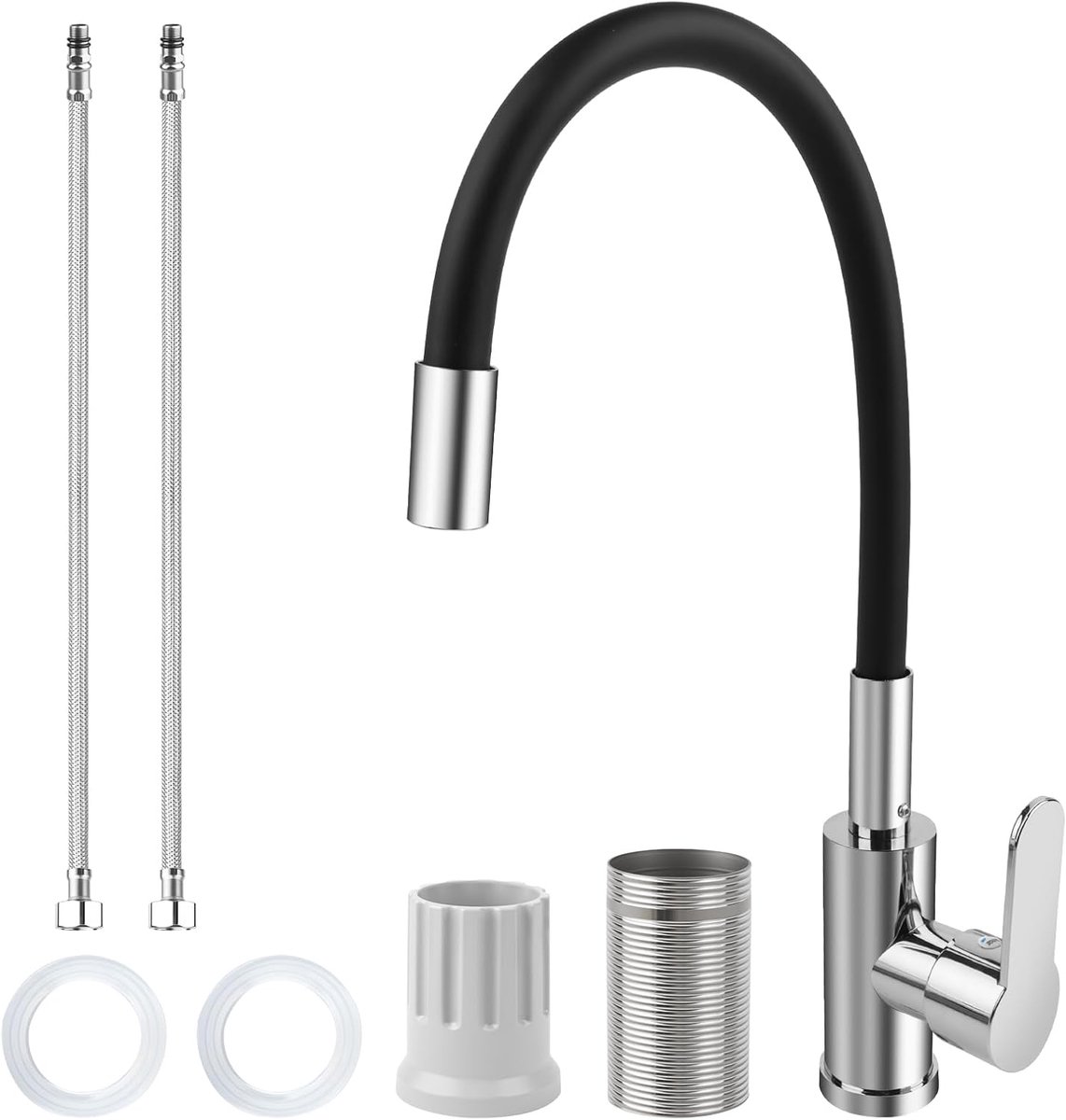 SnelShoppen - Keukenkraan met Flexibele Spuit, 360° Draaibaar, Waterbesparende Aerator, Flexibele Keukenkraan voor Gemakkelijk Gebruik, Eenvoudige Ins