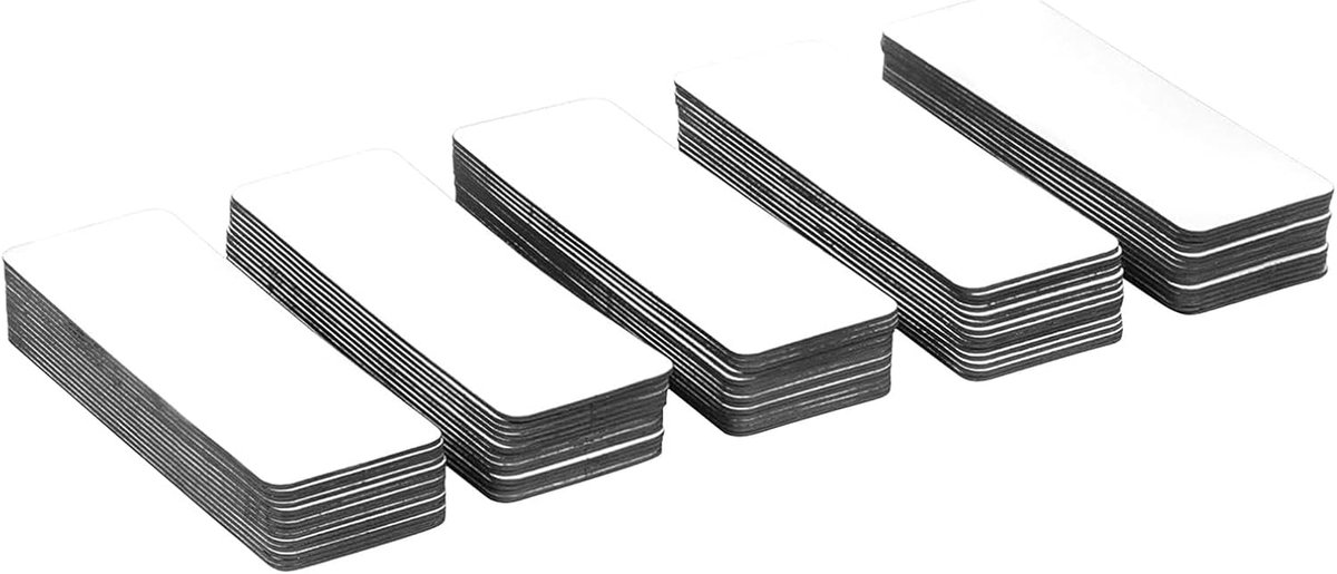 SnelShoppen - Pack van 54 Magnetische Strips, Zelfklevende Magnetische Bordjes, 80x30 mm, Wipeable Magneten, Magnetische Labels voor Whiteboards, Koel