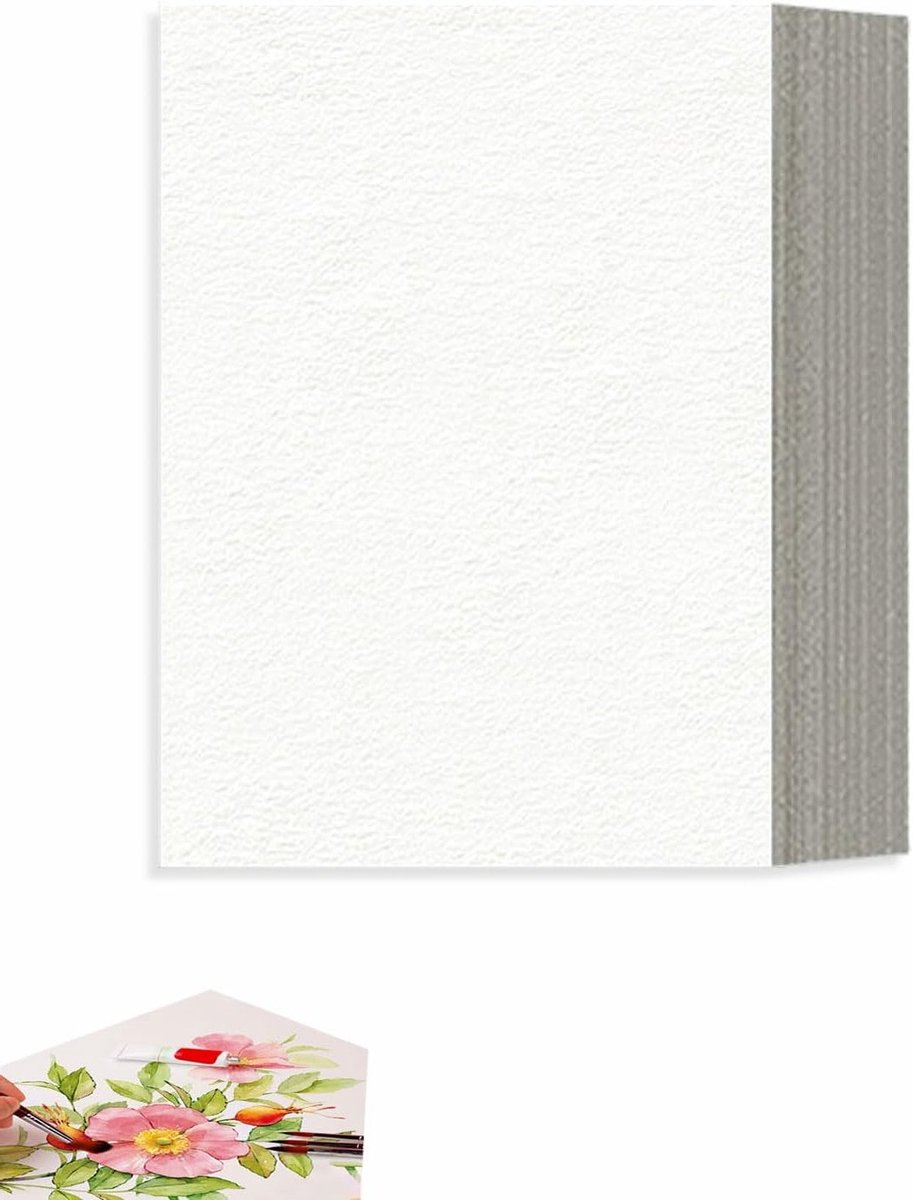 Aquarellpapier 300g/m² - 40 Bladen Kaltgepresst Wit voor Aquarellschilderen, Tekenen en Kunstenaars